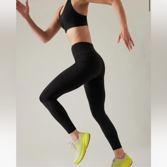 NWOT Athleta Rainier Tights Fleece Lined Black (Large) - Picture 4 of 12